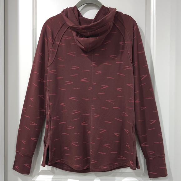 TITLE NINE Manresa Maroon Burgundy Active Hoodie,  Pink Accents, French Terry, S - Picture 12 of 13